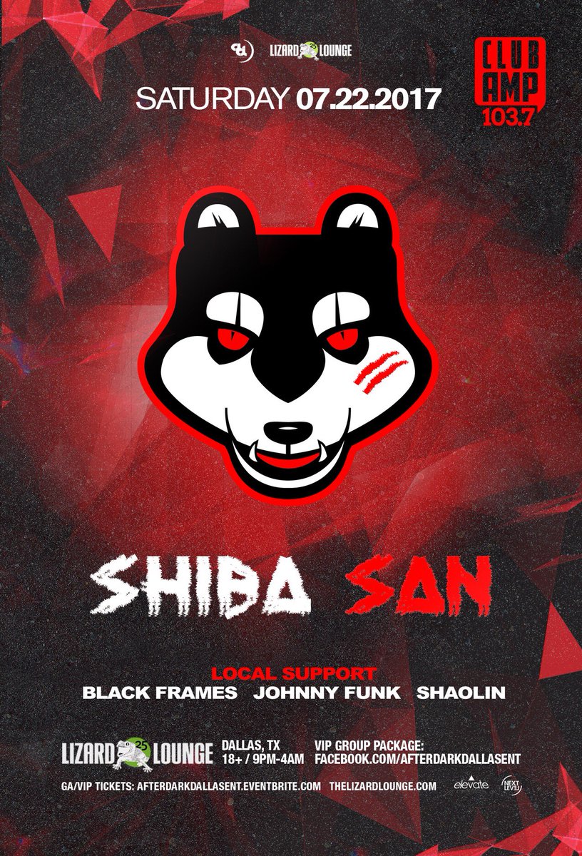 NextLVLEvent's tweet photo. TICKETS NOW ON SALE 

@ShibaSanMusic at @Lizard__Lounge 

https://t.co/ZIxmJsyuWm https://t.co/SvL5u6jTFY