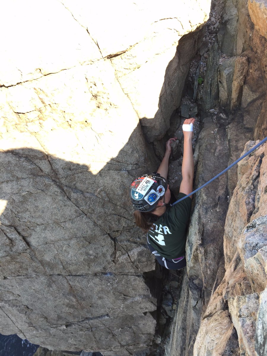 #sadler3aroundtheworld  Alden and Lauryn - Rock climbing on our honeymoon at Otter Cliffs In Bar Harbor, Maine.  June 2017