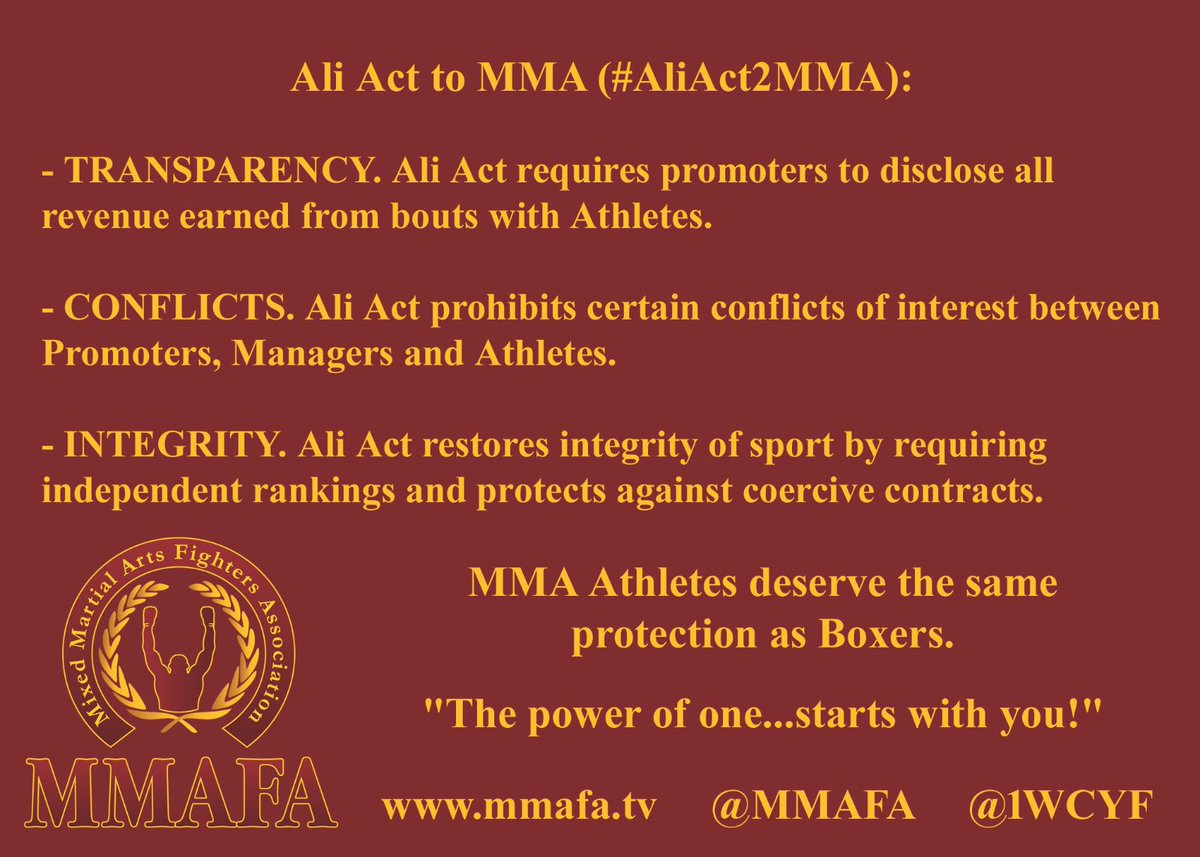 MMAFA's tweet photo. Thank you @DonaldNorcross for sponsoring the @MuhammadAli Expansion Act and helping to restore integrity to all combat sports! @RepMullin https://t.co/xsTcqAoA8c