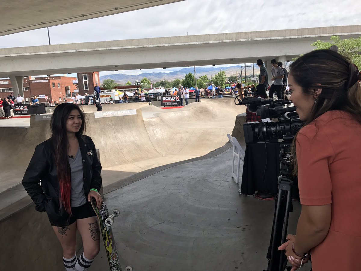 "The level of girls skateboarding has really gone up." Get it <a href="/XGames/">X Games</a> !!! #rhodesskatepark #visitidaho
