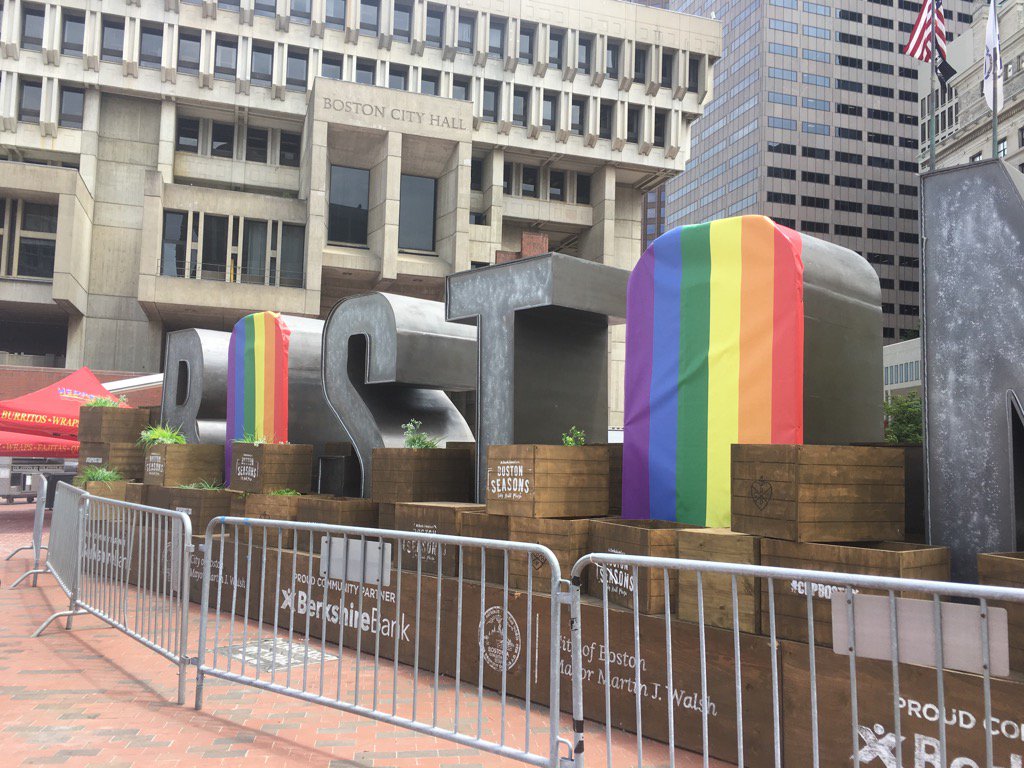 bostonpride's tweet image. Getting ready for the parade and Festival on City Hall Plaza tomorrow! #wickedproud #StrongerTogether #BostonStrong