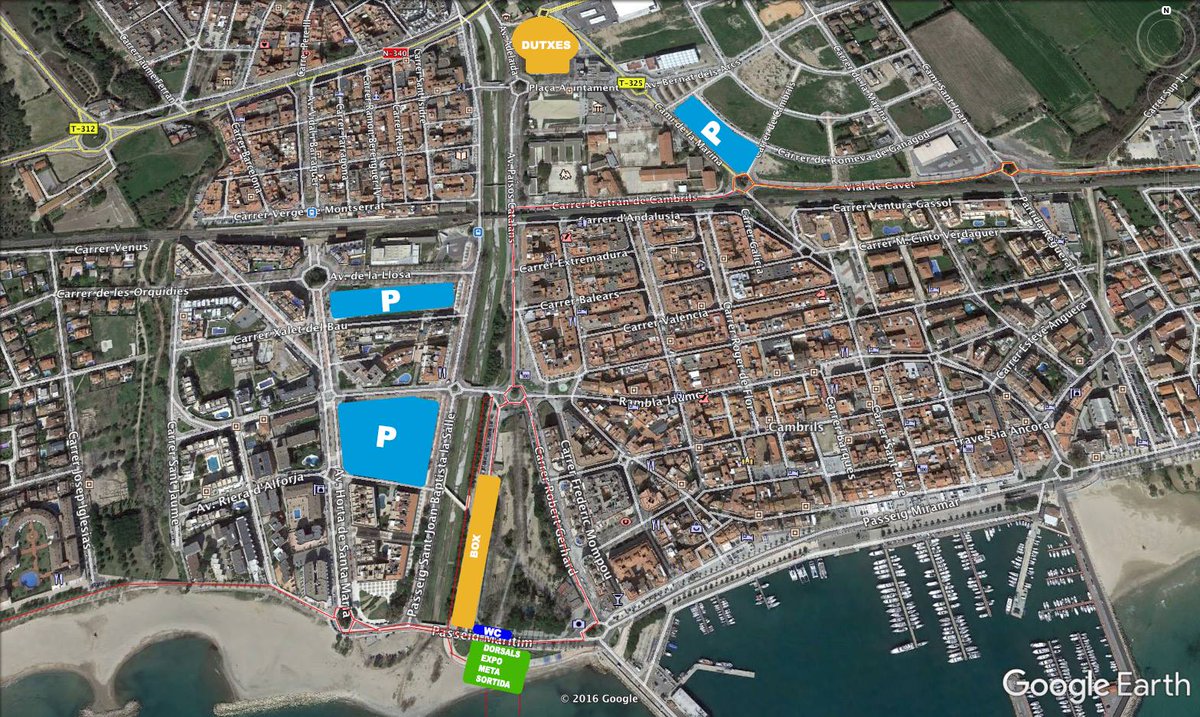 #TriatlonCambrils17 I Mapa de interés <a href="/Just_triatlon/">Just Tri</a> #Cambrils #boxes #parking #acceos #duchas #dorsales