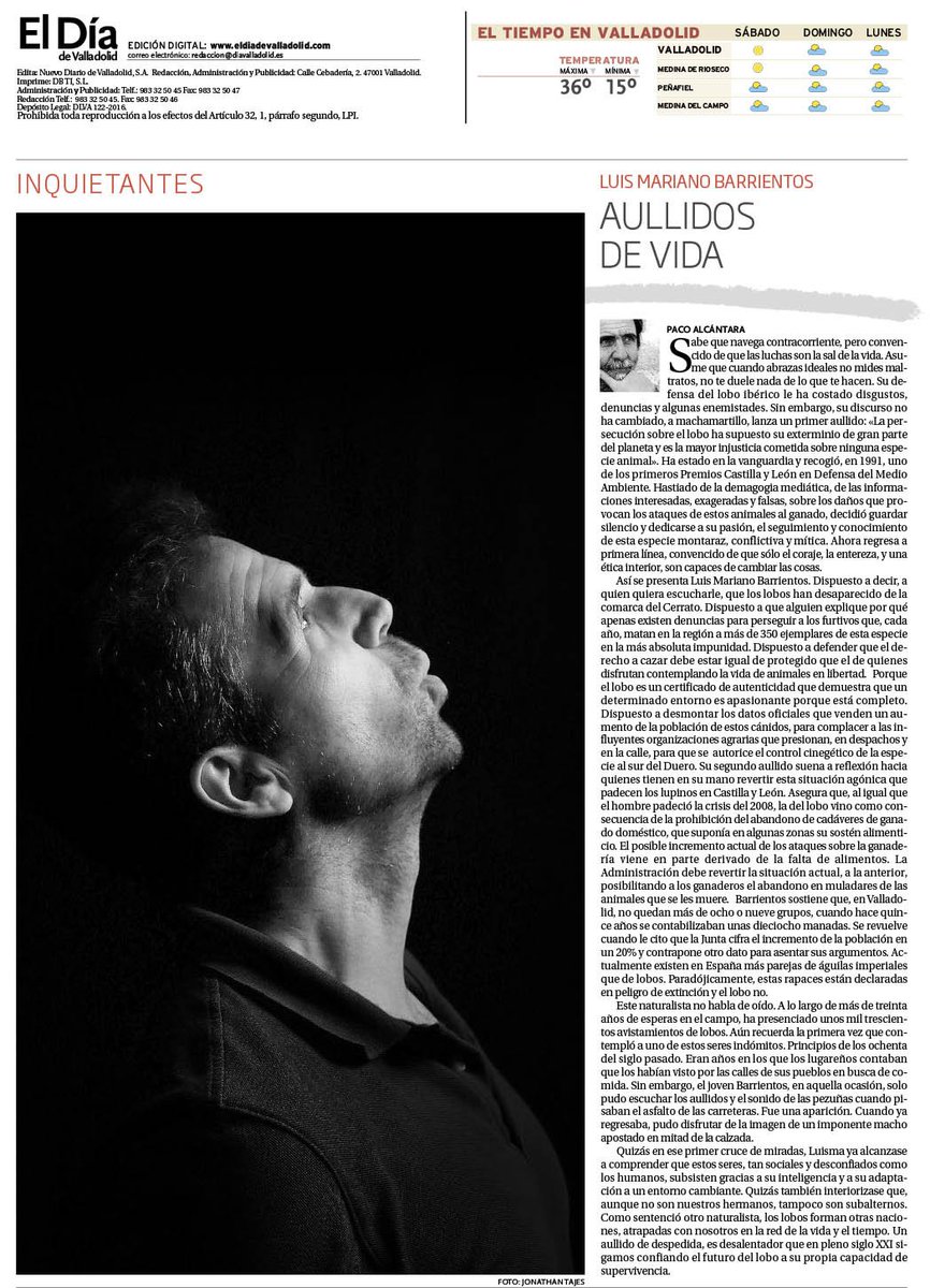 Luis Mariano Barrientos, de @Ascel_Lobo, llega aullando a la contra de El Día. Es el último #inquietante de Paco Alcántara