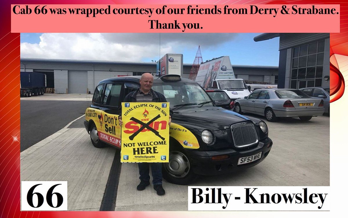 Thank you to our friends in Derry &amp; Strabane. Taxi no 66 is now on the streets in Knowsley. #SunNotWelcomeHere 🚕🚫🔆