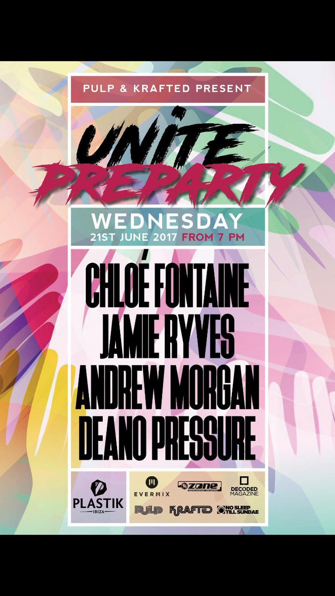Excited to be asked by krafted and pulp to join them in Ibiza for the unite event 21st June check out the fb link x facebook.com/events/2664476…