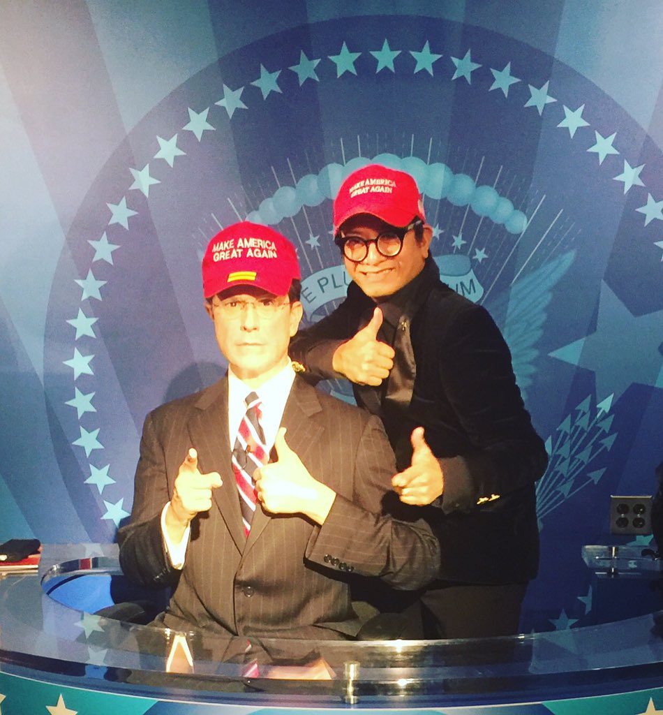 andresoriano's tweet photo. FLASHBACK FRIDAY!!! By the time I met Stephen Colbert, he also wanna Make America Great Again #dcwax #maga ❤️🇺🇸🇺🇸🇺🇸 https://t.co/OwlKMG9t1x