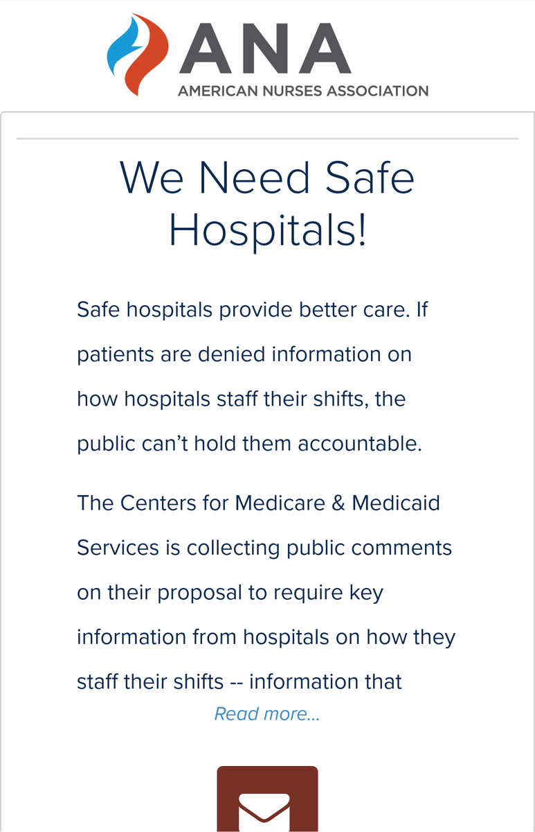 JesseKennedyRN's tweet photo. Staffing has a direct relationship to the quality of care patients receive! Text: SAFER to 52886 for staffing advocacy! @ANANursingWorld https://t.co/jsG8jYJOwD