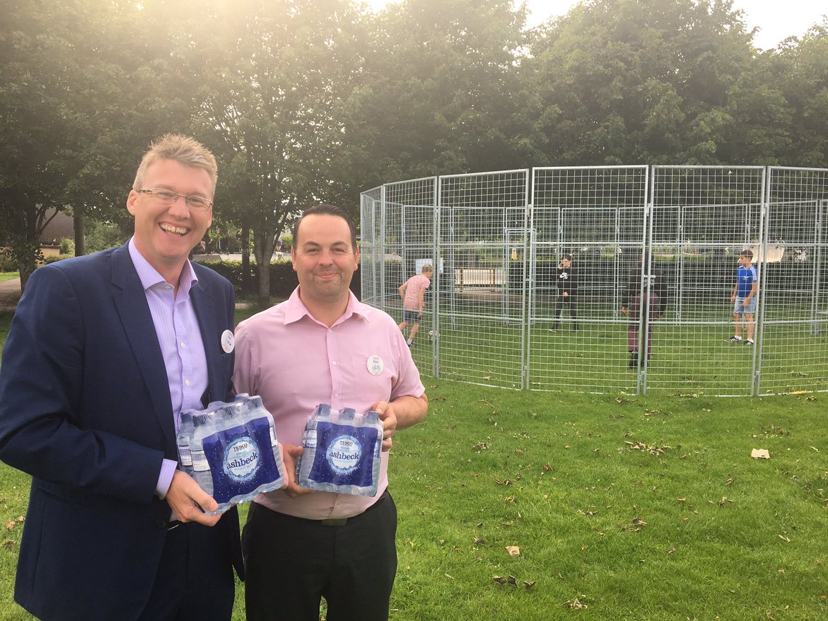 Tesco Nailsea working with the local Beat team supplying water at Millennium Park For youth football cage evening <a href="/tesconailsea/">tesconailsea</a>