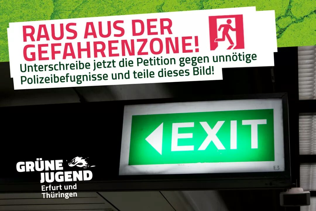 Gefahrenzonen kann @Polizei_Thuer bestimmen u dort Personen verdachtsunabhängig durchsuchen. #RausausderGefahrenzone petitionen-landtag.thueringen.de/petitions/1269