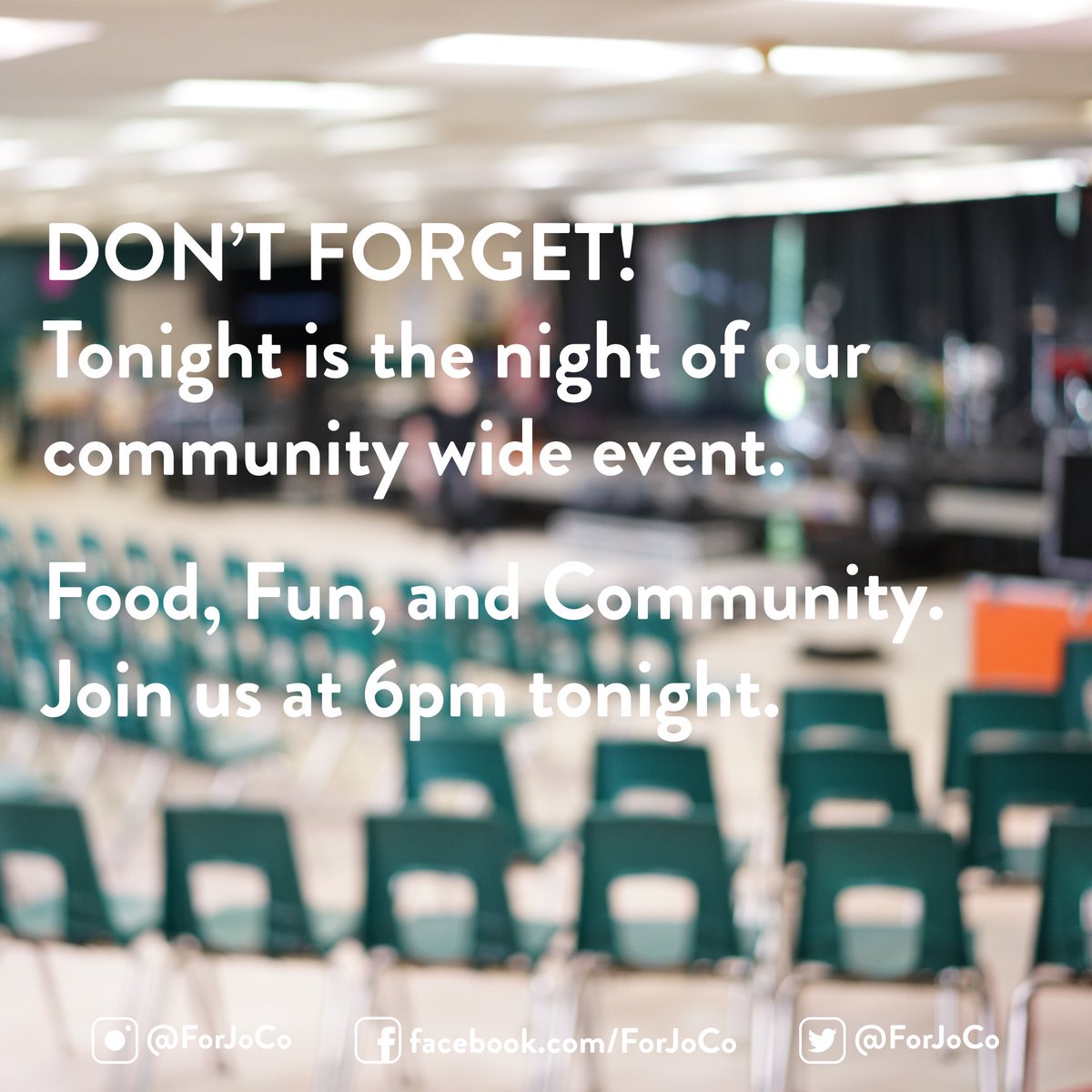 ForJoCo's tweet photo. Tonight is the night! Come join us for our community wide event! BBQ and entertainment! https://t.co/7ZauamNTzL