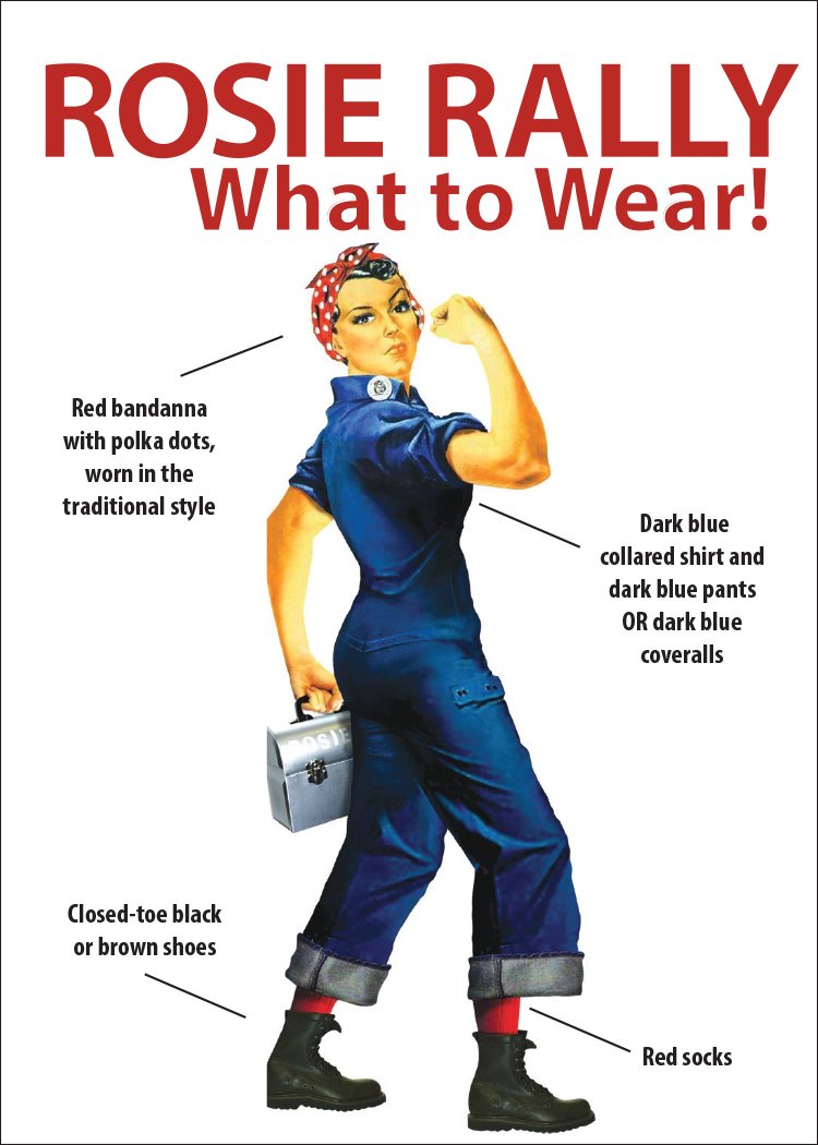 Rosie Riveter NHP on X: What to Wear for the Rosie Rally on