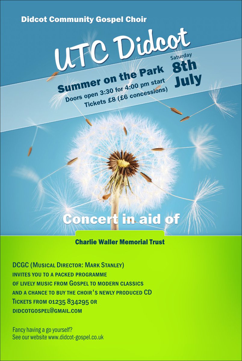 gospeldidcot's tweet photo. Asked today where this concert is taking place: @UTCOxfordshire is at OX11 6DL. Pls join us to fundraise for this MH wellbeing charity. https://t.co/E4Hie8ex8m