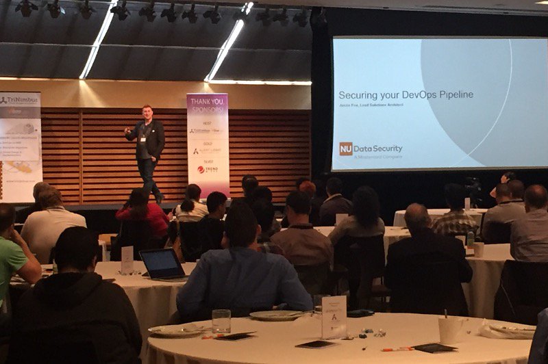 3Nimbus's tweet image. Justin Fox from @NuDataSecurity joins us on stage to talk about Securing your DevOps Pipeline #DevOpsCloudSummit #Toronto