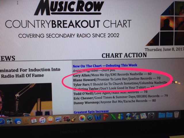 blanehoward's tweet photo. WOW! #70 Thank you so much to @Thunder102 #WDNB in #Monticello #NewYork for playing my single and helping me chart! #promisetoloveher https://t.co/xUoRvxg9s7