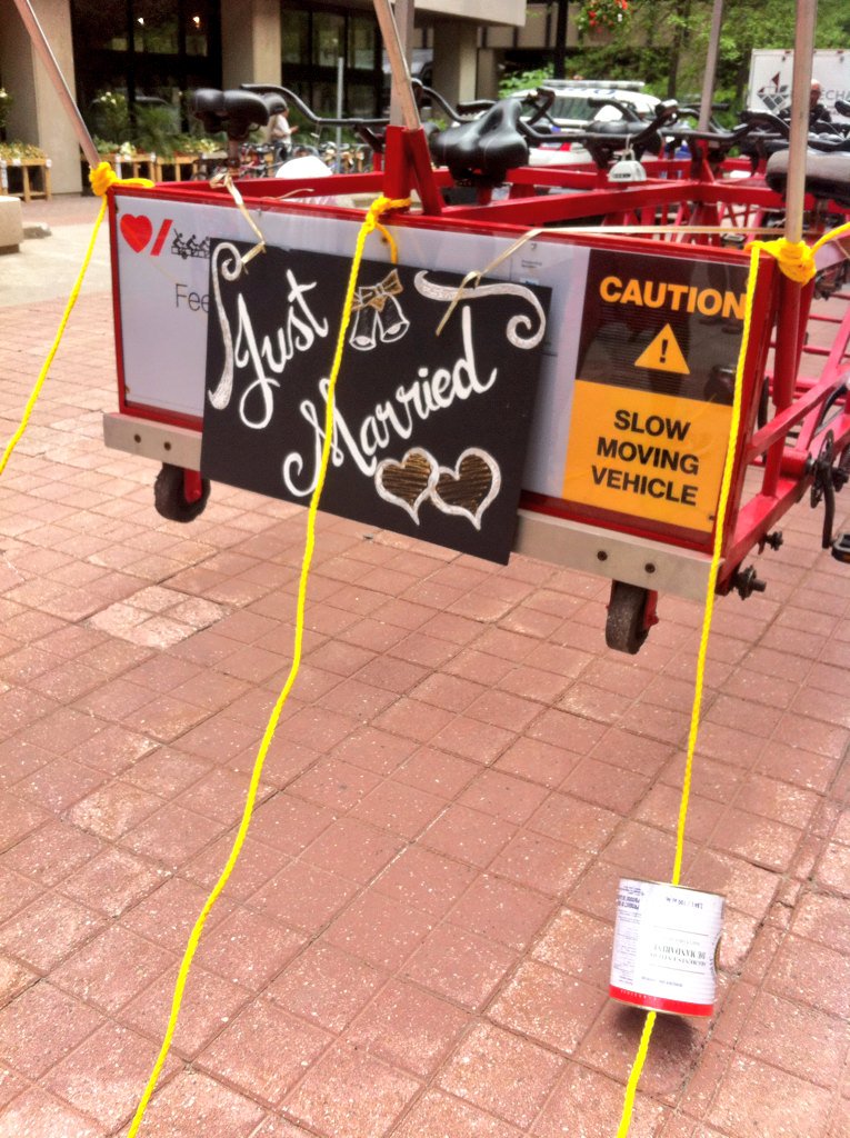FANTASTIC themed ride of #BigBikeOttawa with the <a href="/OttawaMarriott/">Ottawa Marriott</a> !! We hear the wedding bells on Sparks Street!