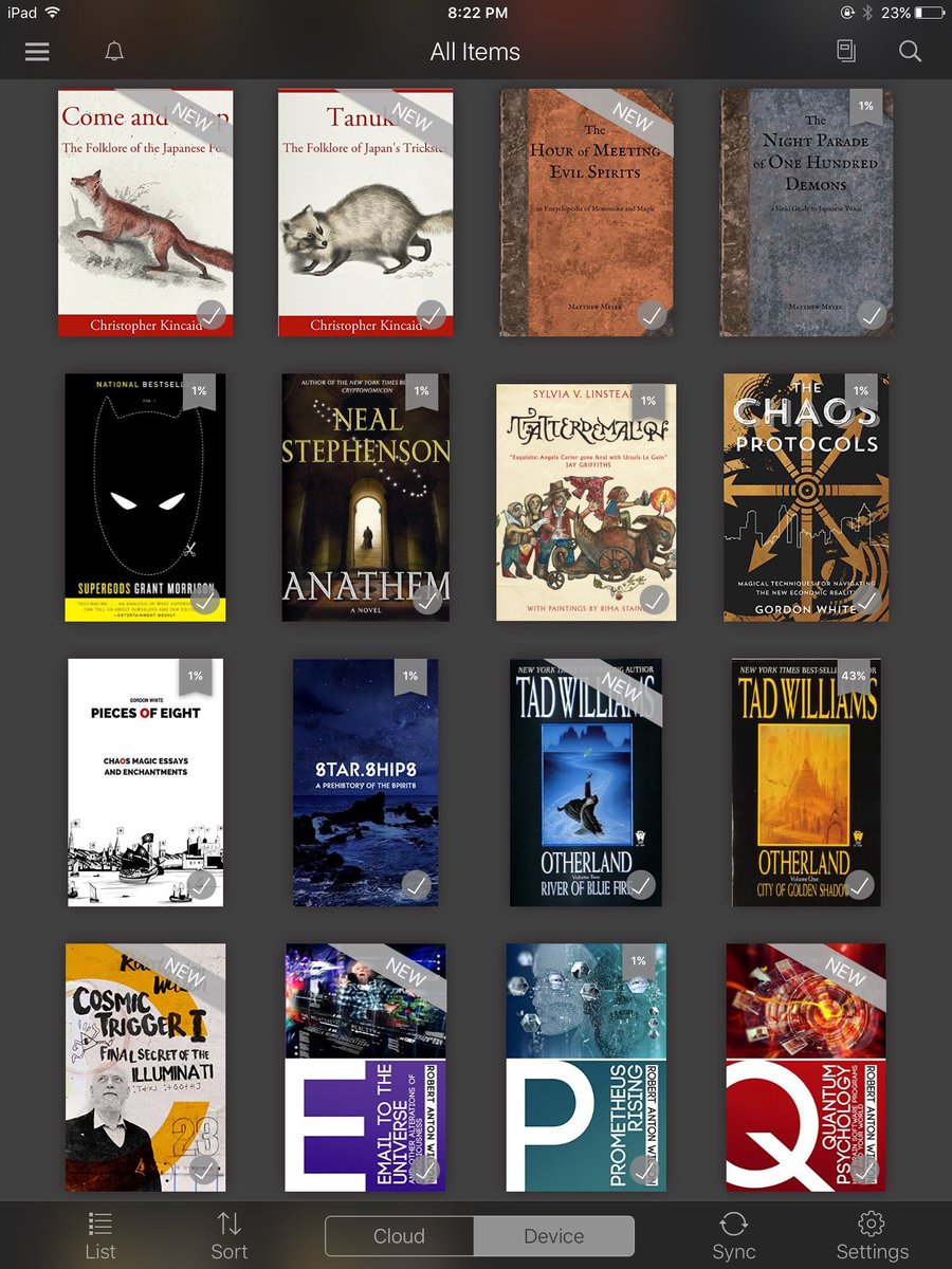 PlanetQuinn's tweet photo. Not normally an eBook person. But this "shelf" has been a lifesaver these last few weeks, with my library in disarray. #MovingSucks https://t.co/tIqCMr2yuH