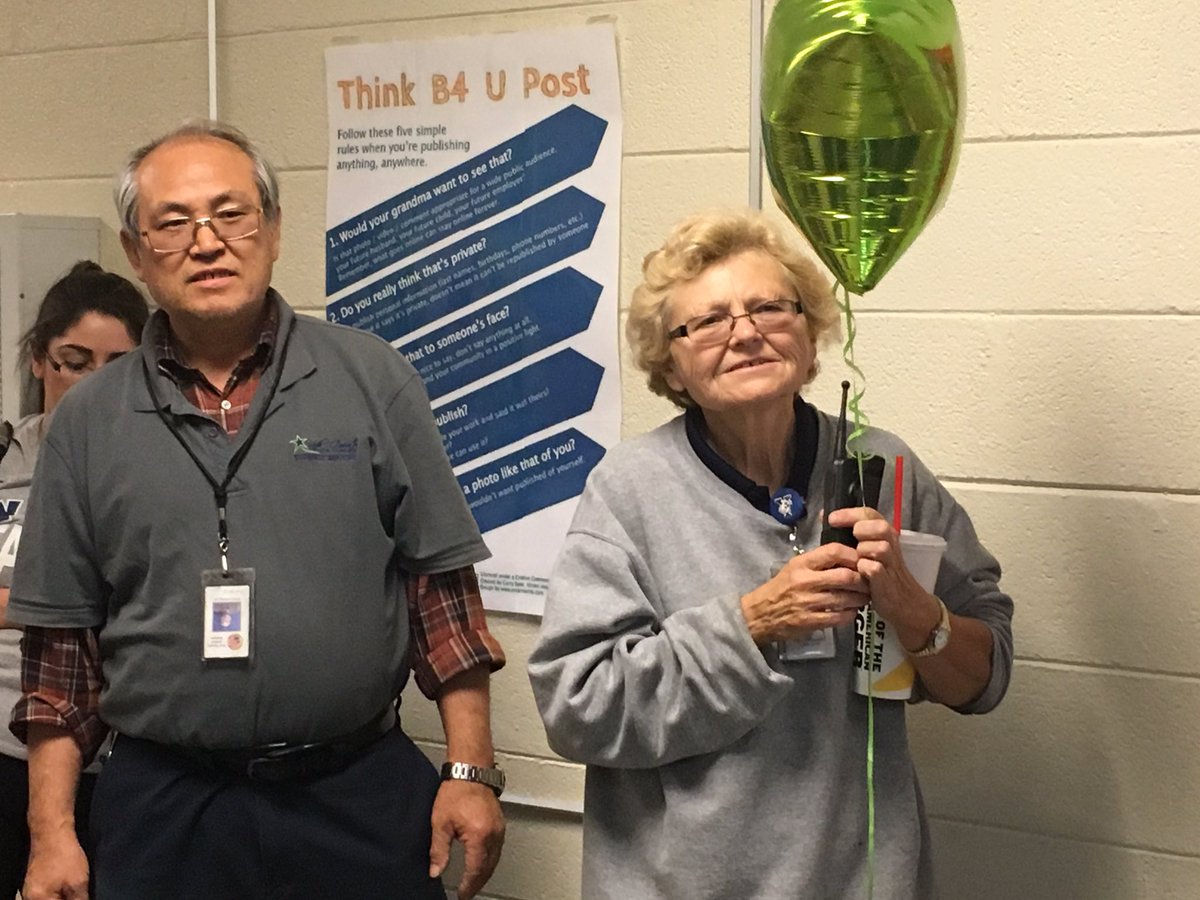 GWHairston's tweet photo. YMS YVC thanking our wonderful custodians. Great student-led project! Awesome Falcons! #ymstags https://t.co/x2AqDPWmu8
