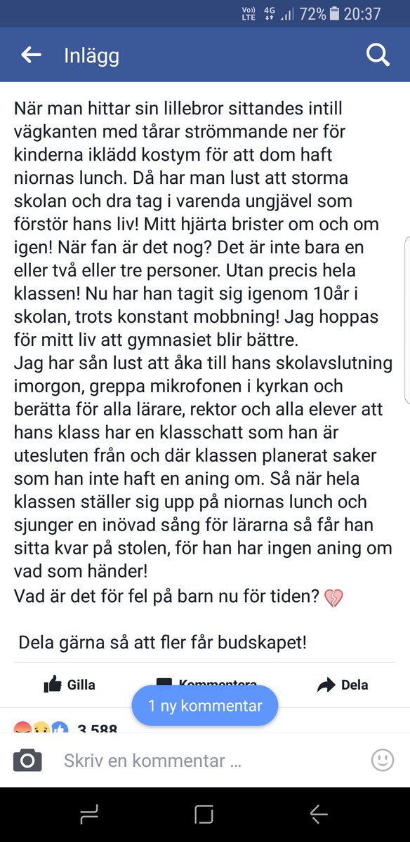 Mobbning är så jävla grymt...😦