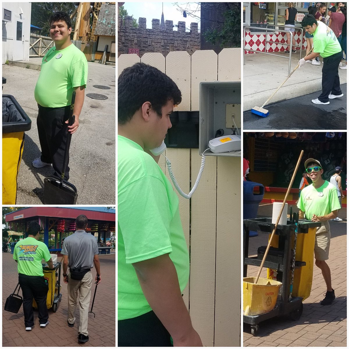 artismartinez's tweet photo. First day on the job and Adrian was on his game👍 Another Reddix friend "Jack" works here!
#NISDStrong #Reddixstrong #Sixflagsfiestatexas https://t.co/NWI1NDyPS4