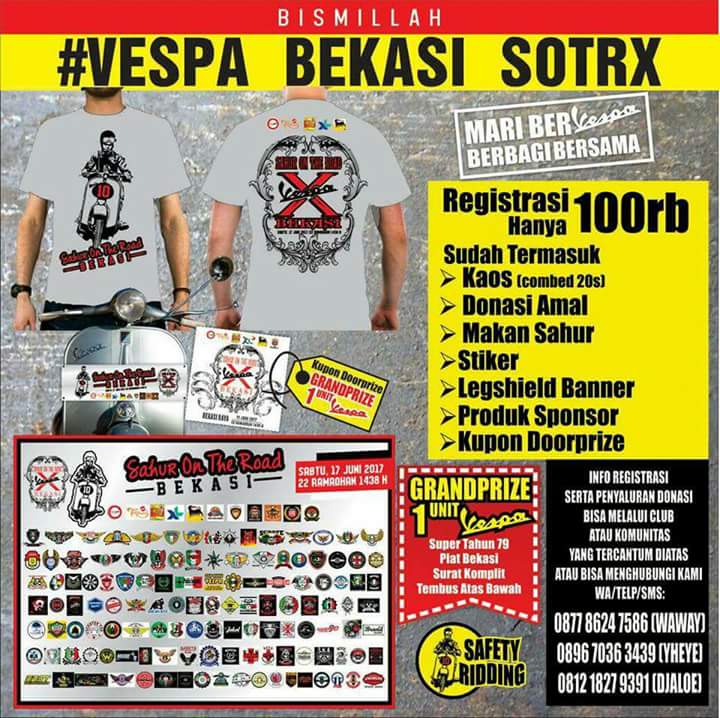 Datang &amp; ramaikan ramadhan dgn bersilahturahmi &amp; berbagi antara sesama Ummat..
sukseskan #VESPA_BEKASI_SORTX.