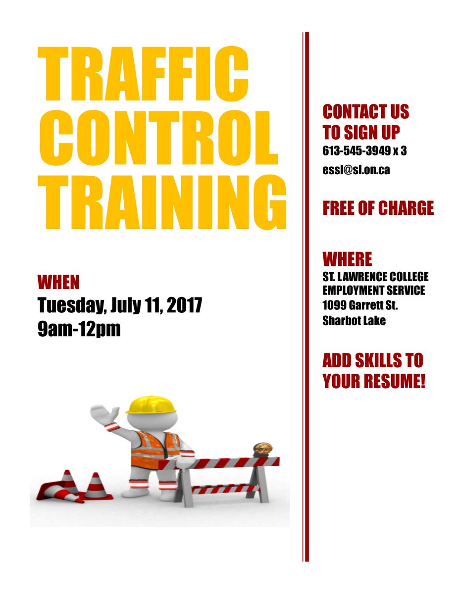 FREE Traffic Control Training &amp; FREE safety vest. Call 5453949x3 to register! <a href="/GREC_LDSB/">Granite Ridge</a> <a href="/SydenhamHS_LDSB/">Sydenham High School</a> <a href="/frontenacnews/">Frontenac News</a> <a href="/FrontenacCounty/">Frontenac County</a>