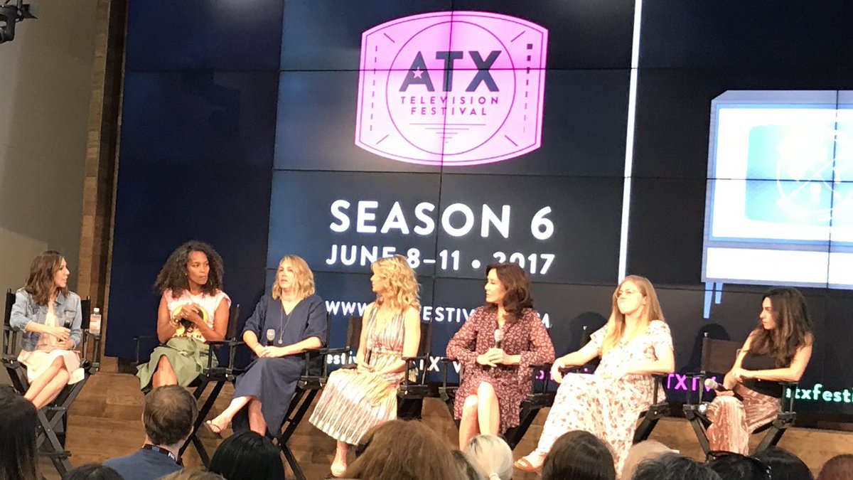 DaniDenatti's tweet photo. You know it's good when panelists quote #Hamilton #ATXTVs6 #WomenCharacters #ComplexNotComplicated @kyrasedgwick @MaraBrockAkil @Lin_Manuel https://t.co/BCnLKsEKcd