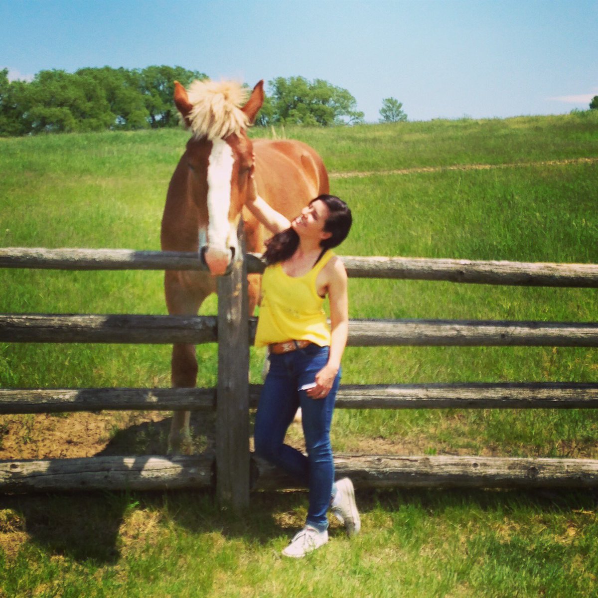 beekingsley's tweet photo. Hanging out with my buddy on day 10 of "The Ranch" 🐴❤ #theranch #goodsoldierfilms #producerlife #pontypool #lovewhatyoudo ❤❤ https://t.co/TZo2LrKJXV