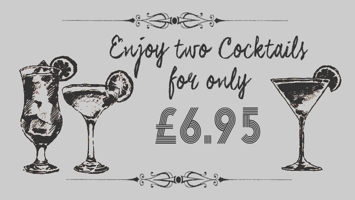 TWB_Barnsley's tweet photo. We're open until Late tonight! Join us for 2 Cocktails for £6.95 from our great selection, relax and enjoy your evening with us #barnsleyis https://t.co/31BUve1ZuP