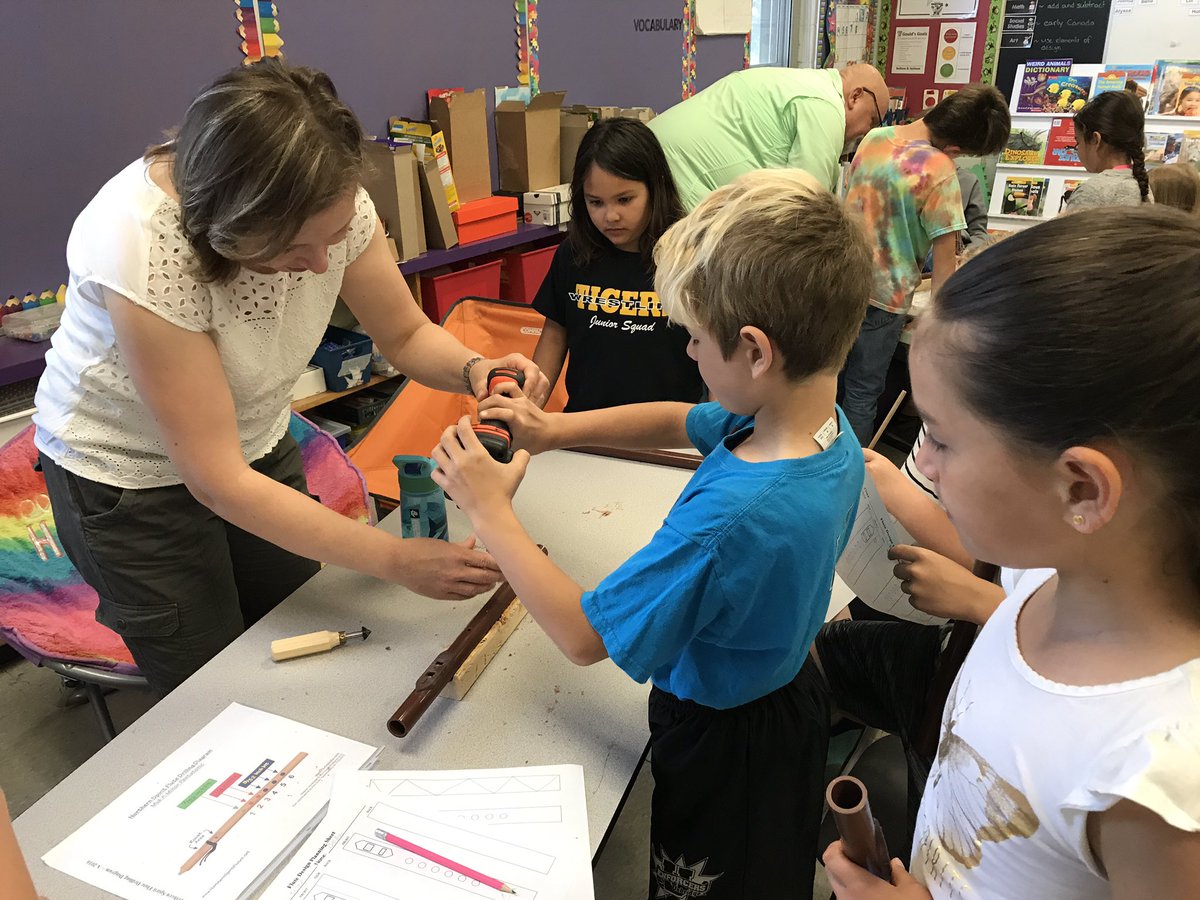 MrsSansford's tweet photo. Grade 3s at #GouldPS learning about Native American flutes and culture #Reconciliation https://t.co/avuAck8WKK