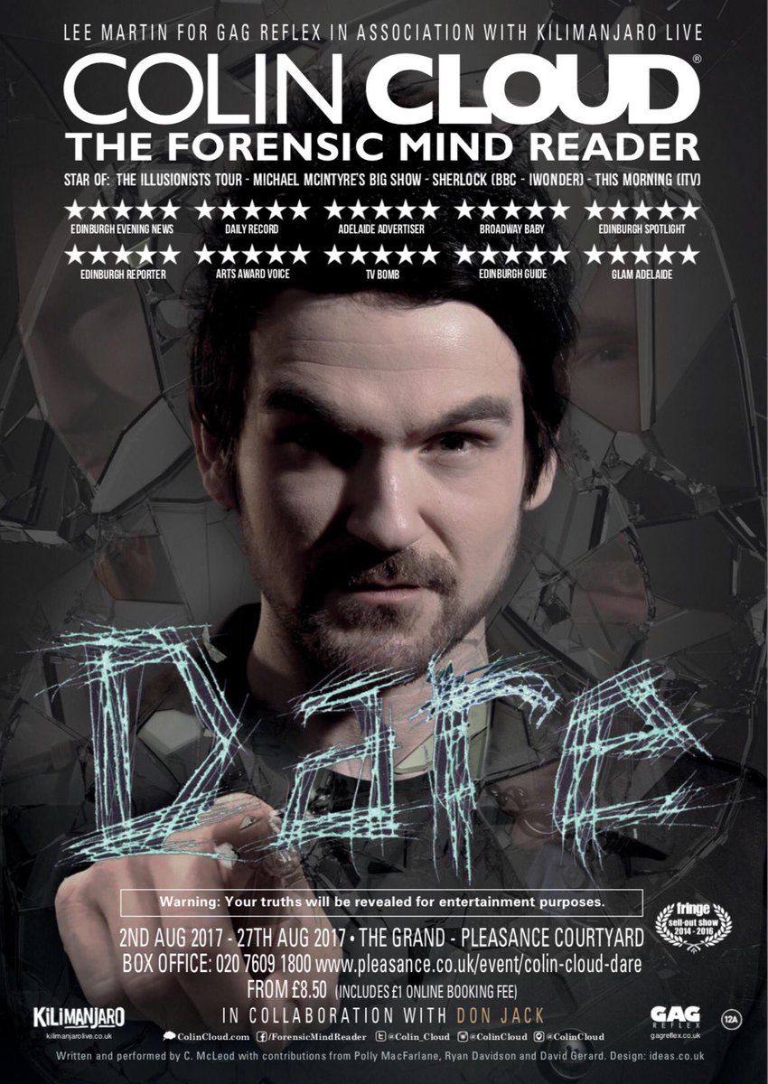 Colin_Cloud's tweet image. I've had thousands of requests to learn my skills, so I'll teach THE LAST PERSON TO RETWEET THIS post!

pleasance.co.uk/event/colin-cl…

#edfringe 😝