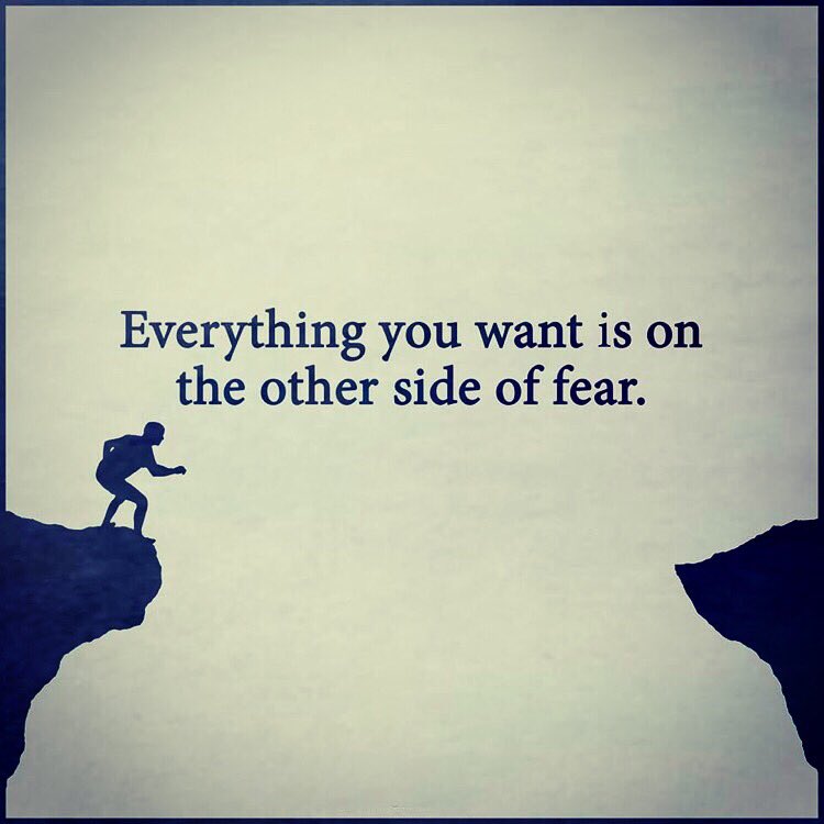 Everything you want is on the other side of fear.