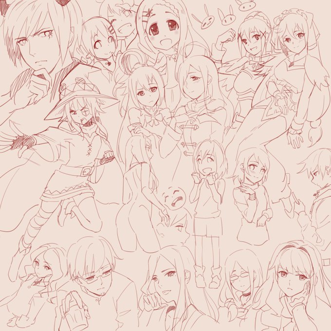 4 hour doodle! Filled the page with characters!! Need to get faster with doodling though, can't believe it took that long >_> 