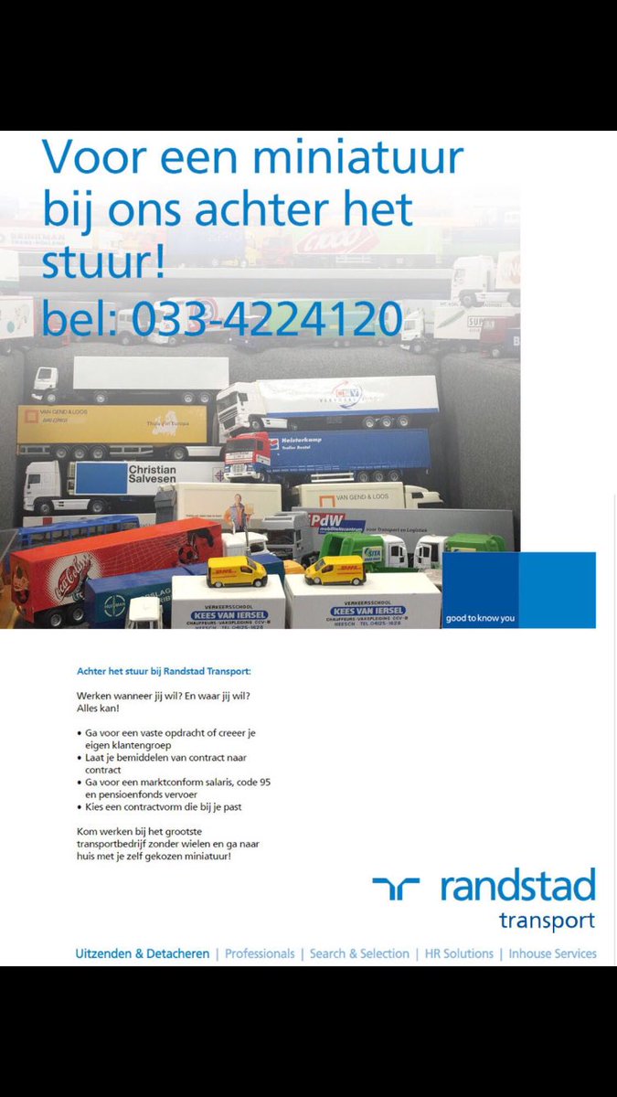 Wij zijn opzoek naar #chauffeurs bij #randstad #Transport
Kom voor ons rijden!