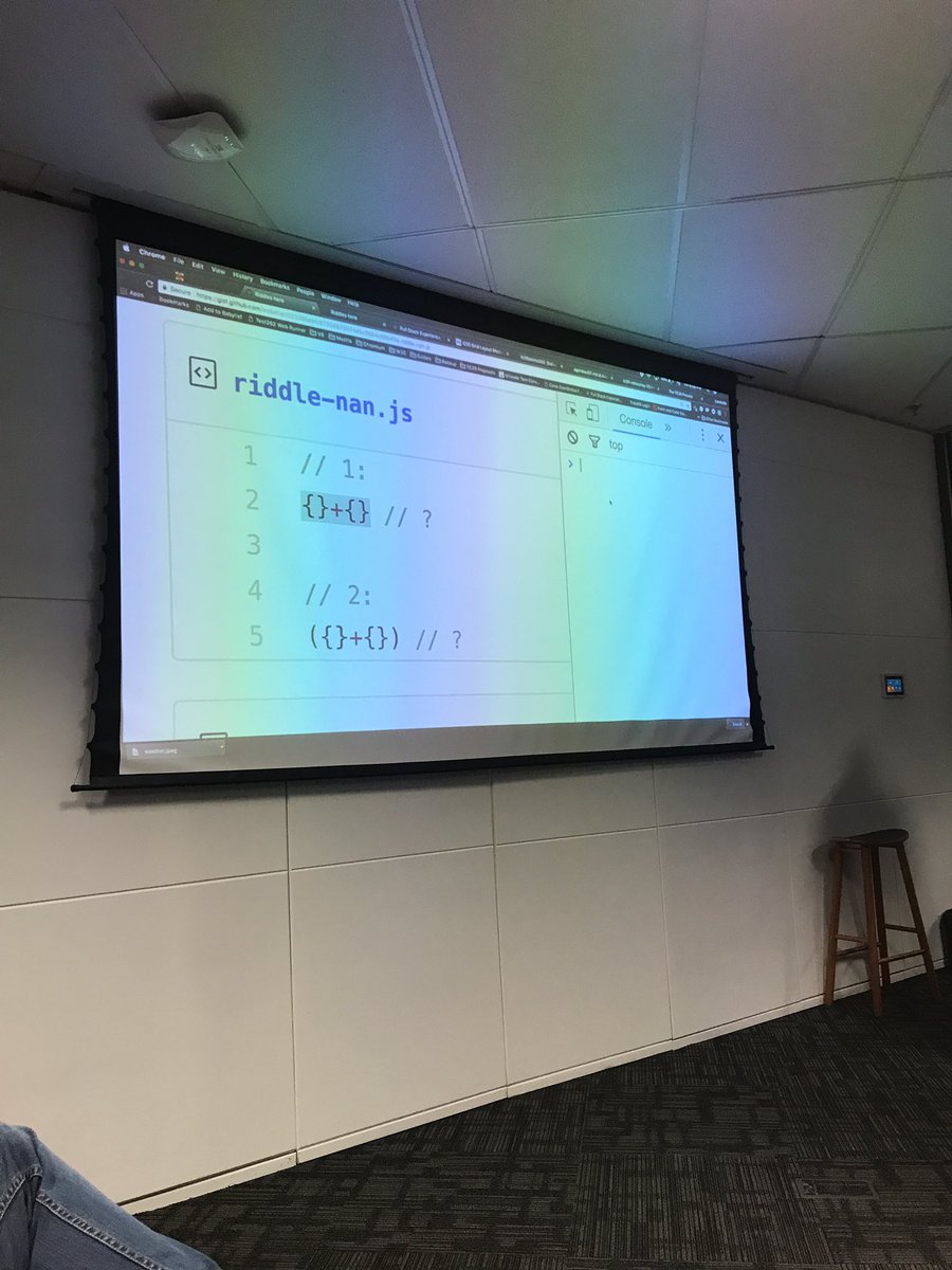 fabiopagoti's tweet photo. #FSXP17 bizarre things in JS https://t.co/nxqpTMQNnv