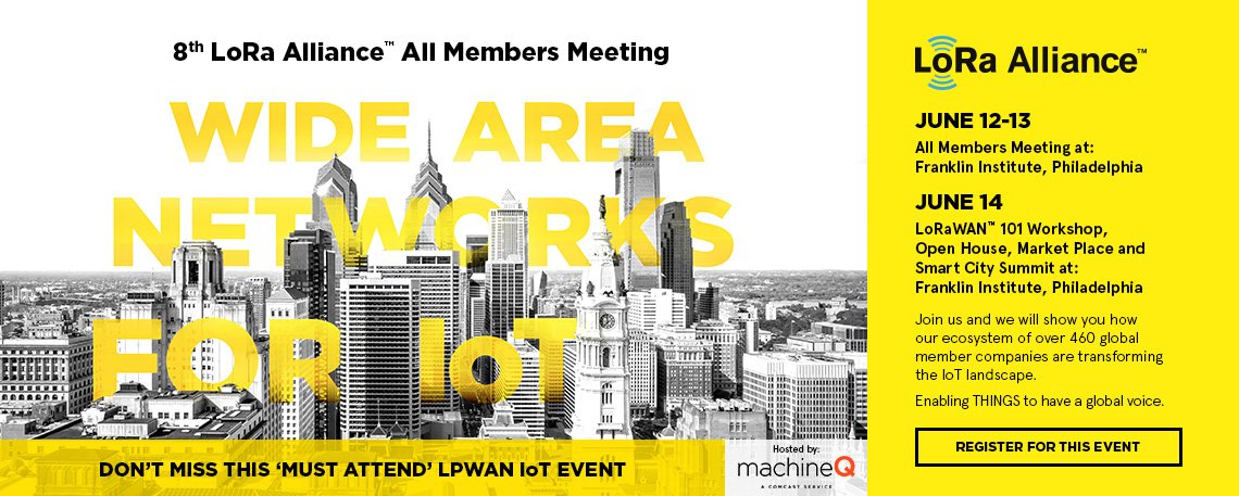 LoRaAlliance's tweet photo. Thanks to AMM Market Place Co's RedwoodComm, @sengledUSA, @SmartenIt, @usglobalsat &amp; WISOL. Join us 6/14 in Philly. https://t.co/G12HNoSUkb https://t.co/MPIEt5o20u