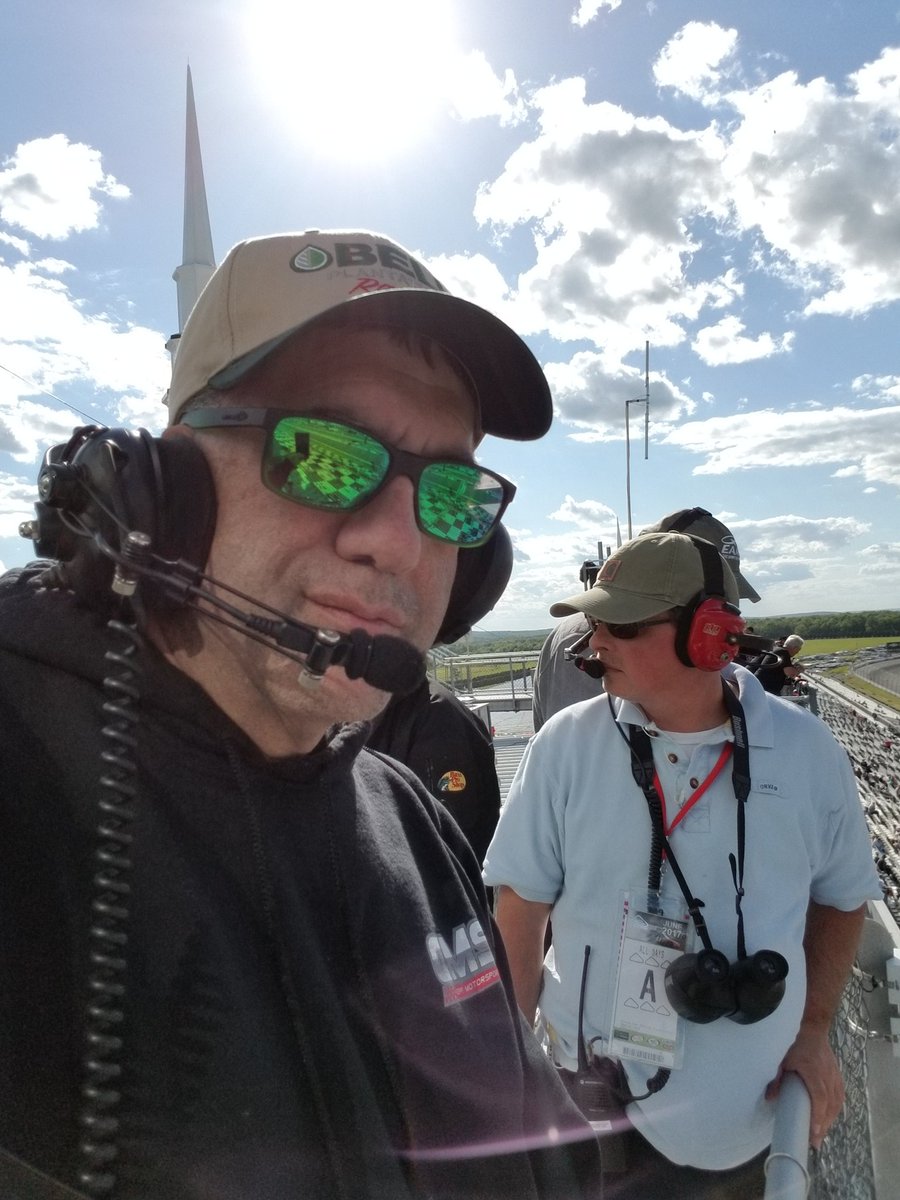 msenicaracing's tweet photo. Spotting instead of driving today. #NASCAR #Arcaracing #PoconoSpeedway #WhatTurnFour https://t.co/hKdbspwDv5