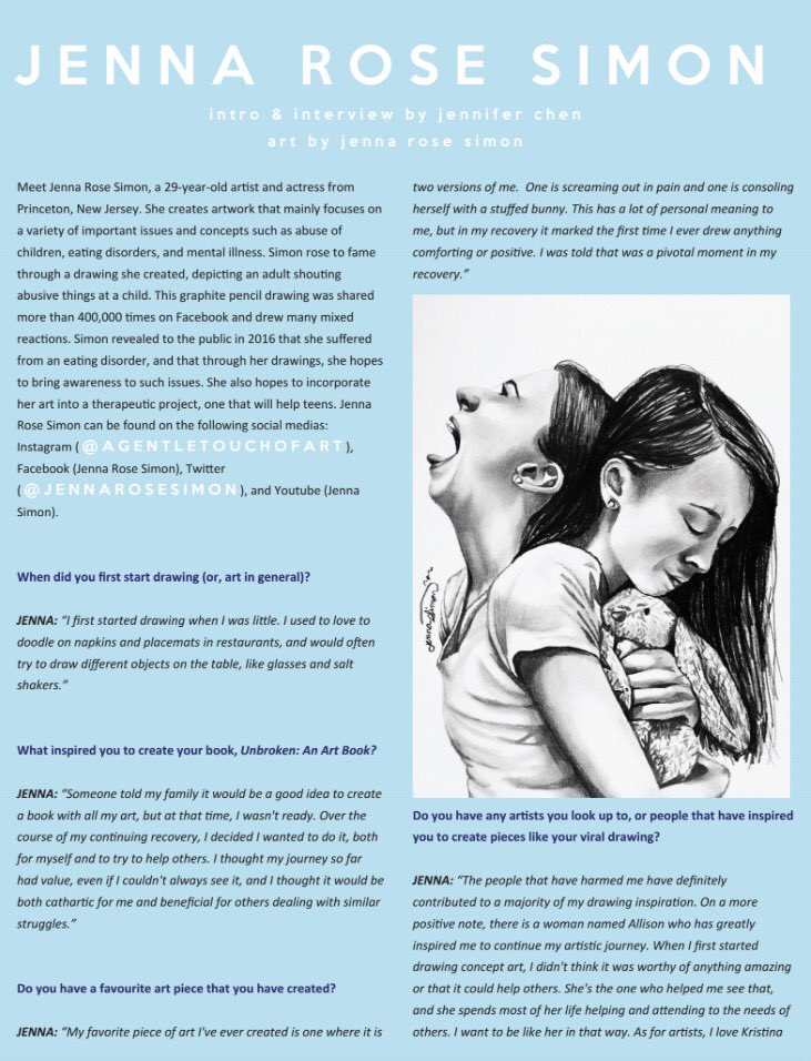 JennaRoseSimon's tweet photo. I'm featured in this month's @unclearmag! Link to purchase: https://t.co/g3LrBaTiFr https://t.co/FyWGuB4pUH
