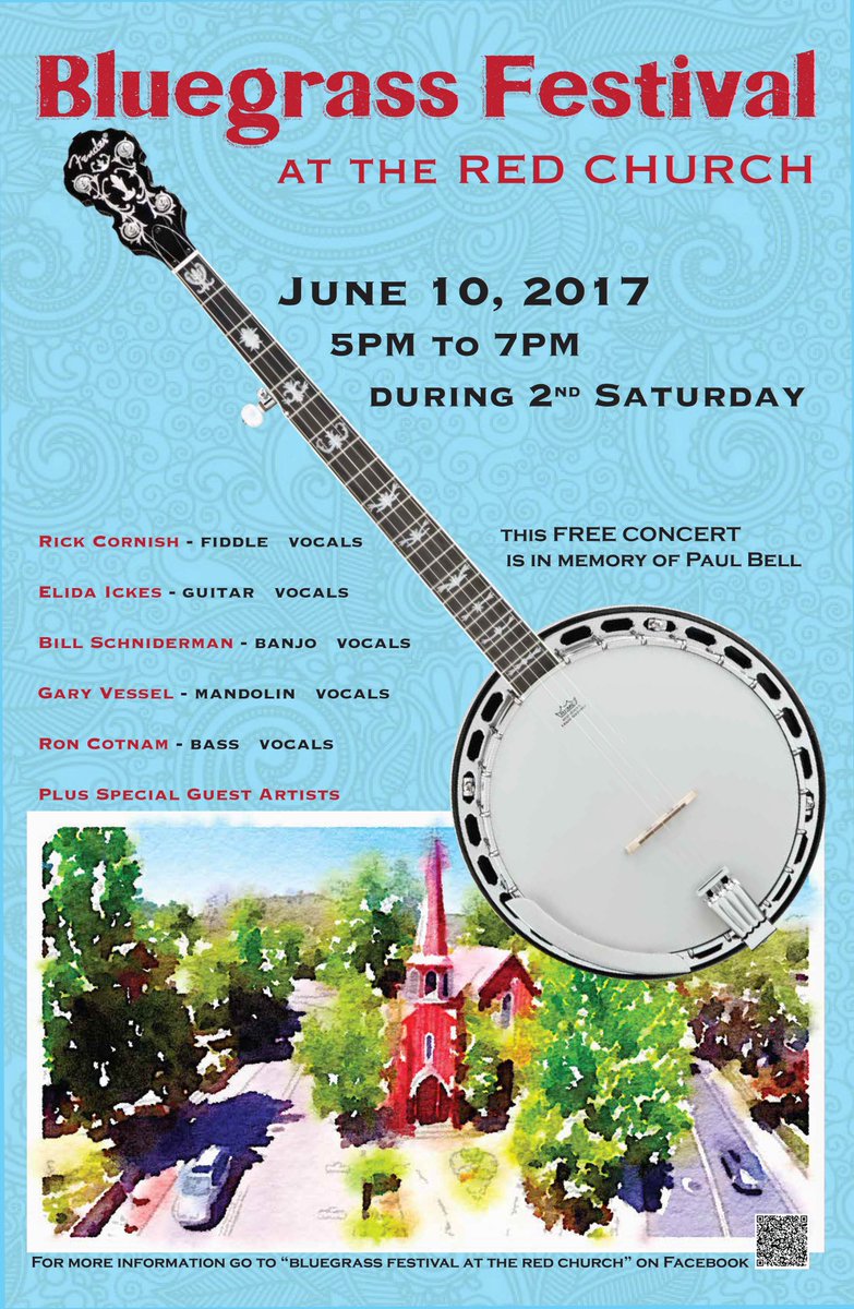 AND this is ALSO happening downtown Saturday Night! Red Church Bluegrass Festival. 5:00-7:00 pm!