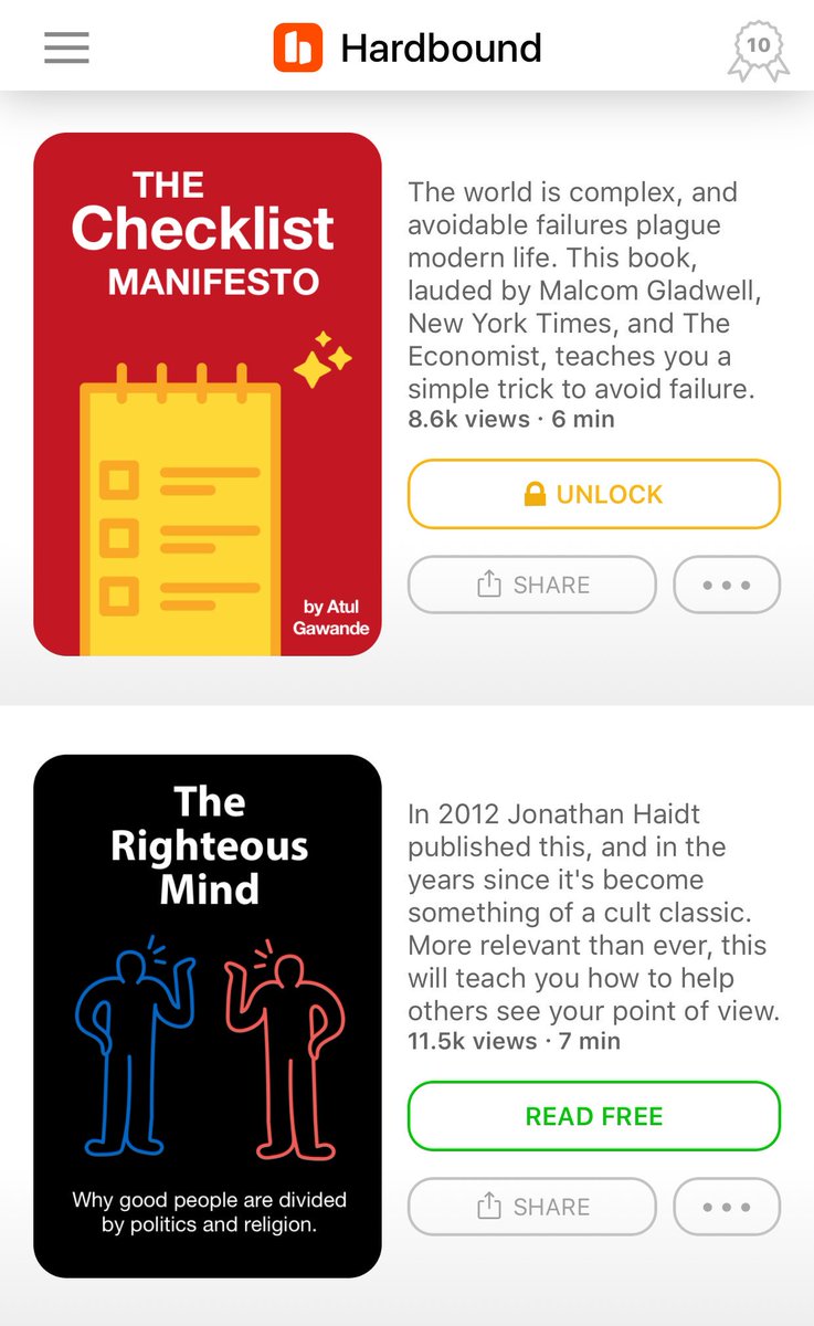 My favorite app these days is <a href="/hardbound/">Hardbound</a>. Short summaries of non fictions with great illustrations. Loving it.