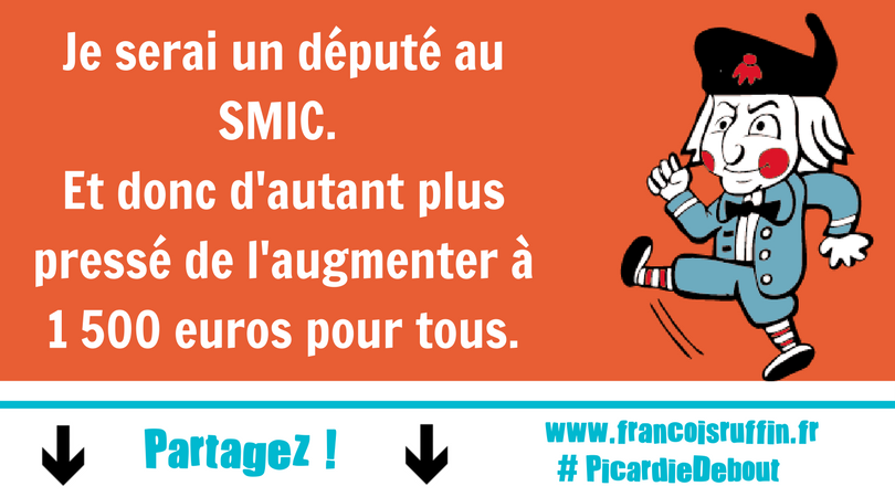 Francois_Ruffin's tweet photo. Au SMIC, révocable et avec une réserve parlementaire gérée par les citoyens : dimanche 11 juin, votez Ruffin ! https://t.co/bEJbV8XlC2 https://t.co/zwsRfBDFna