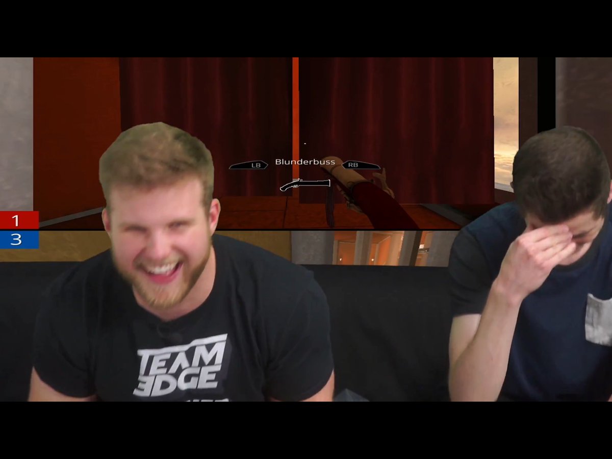 Maddythehuman's tweet photo. @TeamEdge_Gaming @ConnorIRL_ @Misttgg 
When your friend tells a crappy joke https://t.co/frAKreBJN2