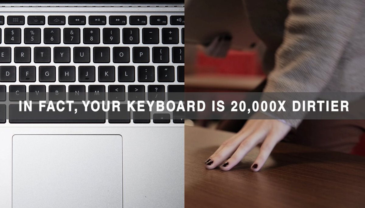 Your keyboard is 20,000X dirtier ... than a toilet seat. Watch this video to find out how you can keep it clean: youtu.be/w2TVQszzILA