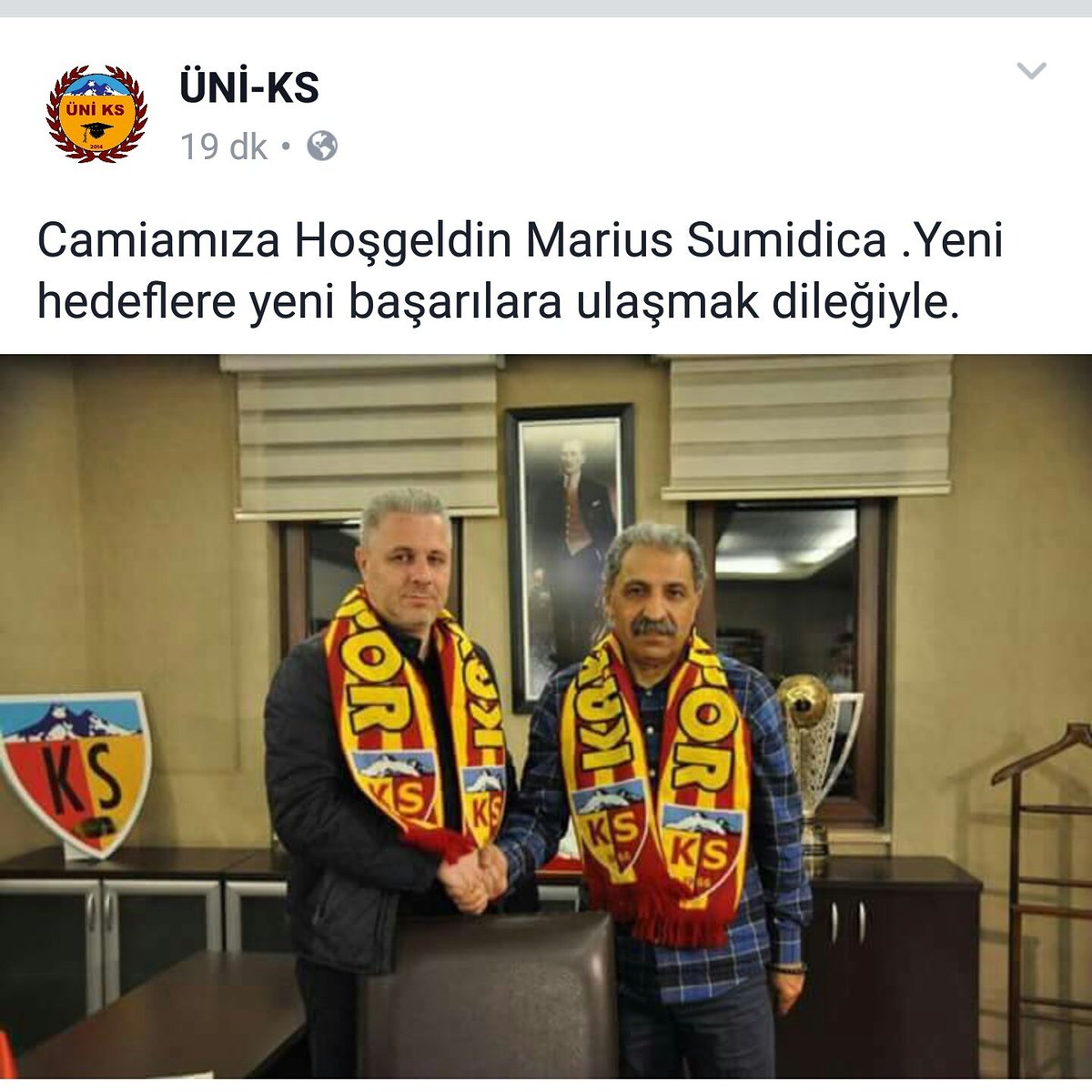 UniKs38's tweet photo. HOŞGELDİN   MARİUS SUMİDİCA https://t.co/ZmehpGWHnC