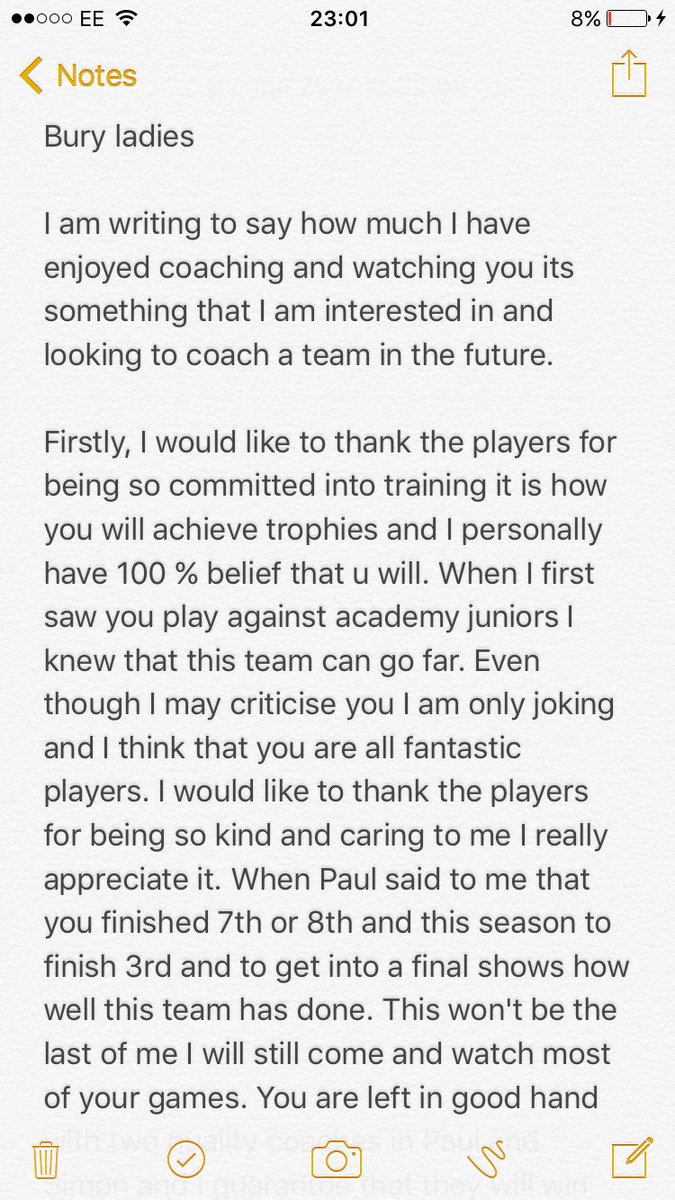 RaffiRubens's tweet photo. This is a message to say thank you to everyone @BuryFCWomen https://t.co/JuuXu0N3rf