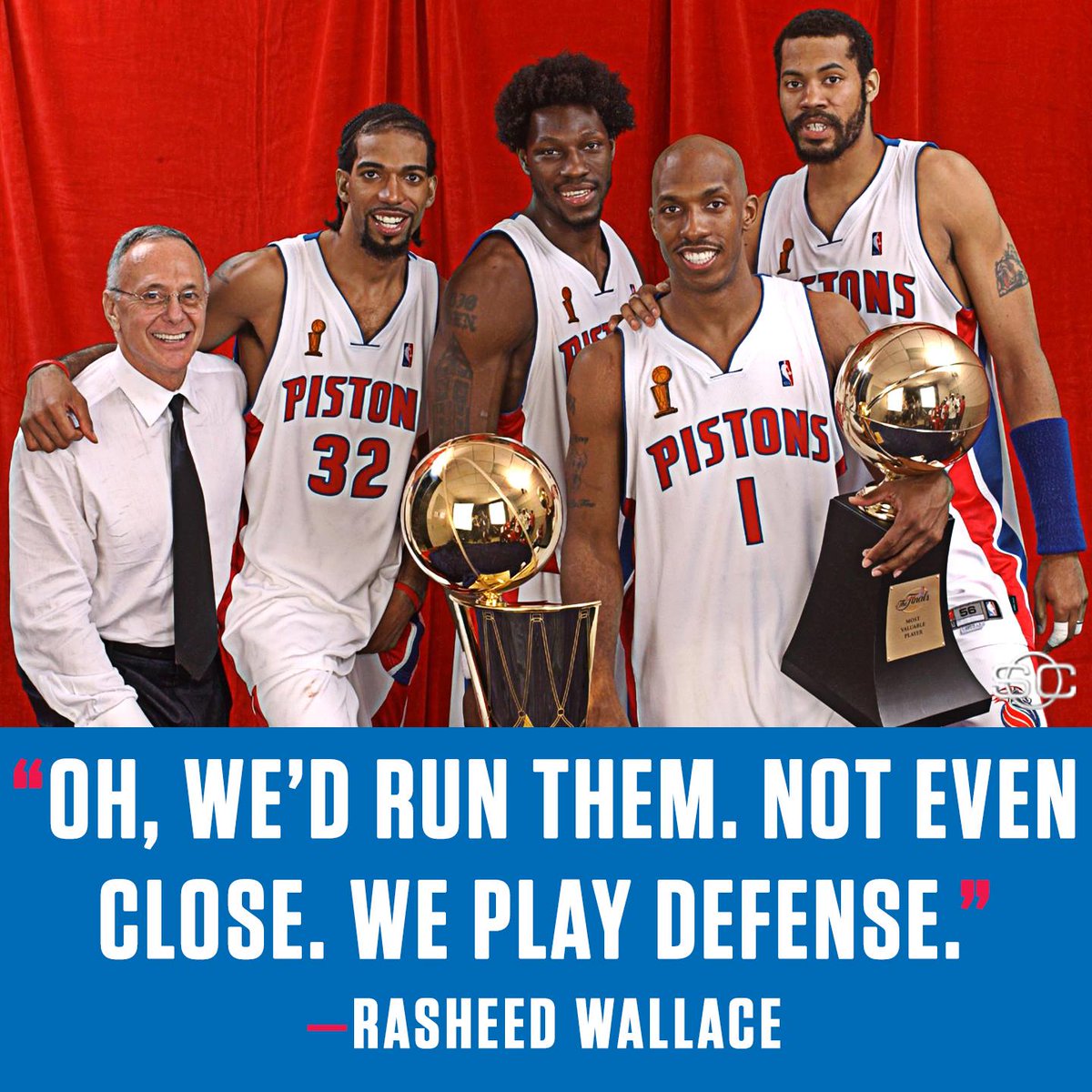 SportsCenter (@sportscenter) on Twitter photo Rasheed Wallace thinks the 2003-04 Detroit Pistons could beat this year's Golden State Warriors. Rasheed Wallace thinks the 2003-04 Detroit Pistons could beat this year's Golden State Warriors.