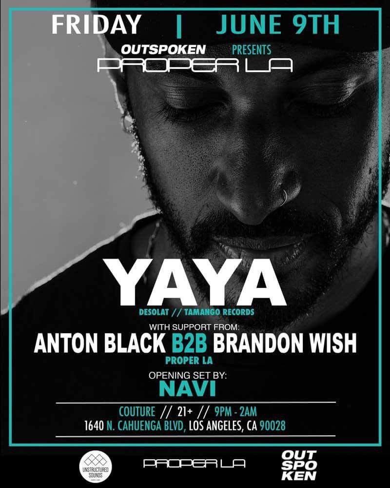 LAoutspoken's tweet photo. Tonight: Yaya (Desolat) at #OutspokenLA presented by Proper LA. Tickets: https://t.co/B8g0LTF4JL https://t.co/AjwEoWfEYU