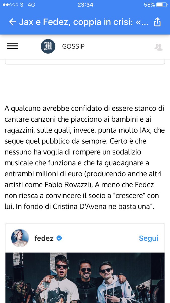 GiacNoJack's tweet photo. Ma quante ne girano di voci? @jaxofficial @Fedez https://t.co/ZpAzypbmyN