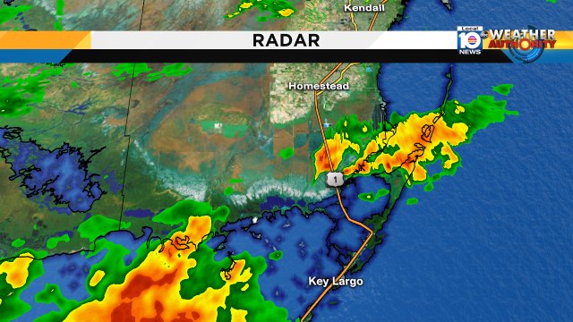 A lightning-packed storm is moving into southern Miami-Dade. It will be followed by more rain.  Watch out Homestead! https://t.co/R3EZ9aw7Rs