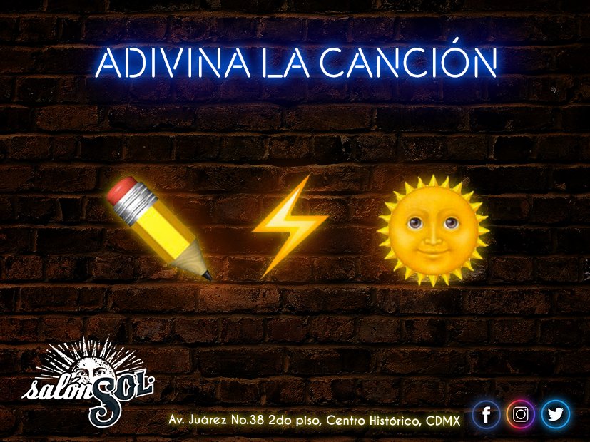 salonsol_mx's tweet photo. Prueba tus conocimientos musicales y adivina de que canción se trata…
#AdivinaLaCancion #SalonSol https://t.co/Fs1JuDyw5X