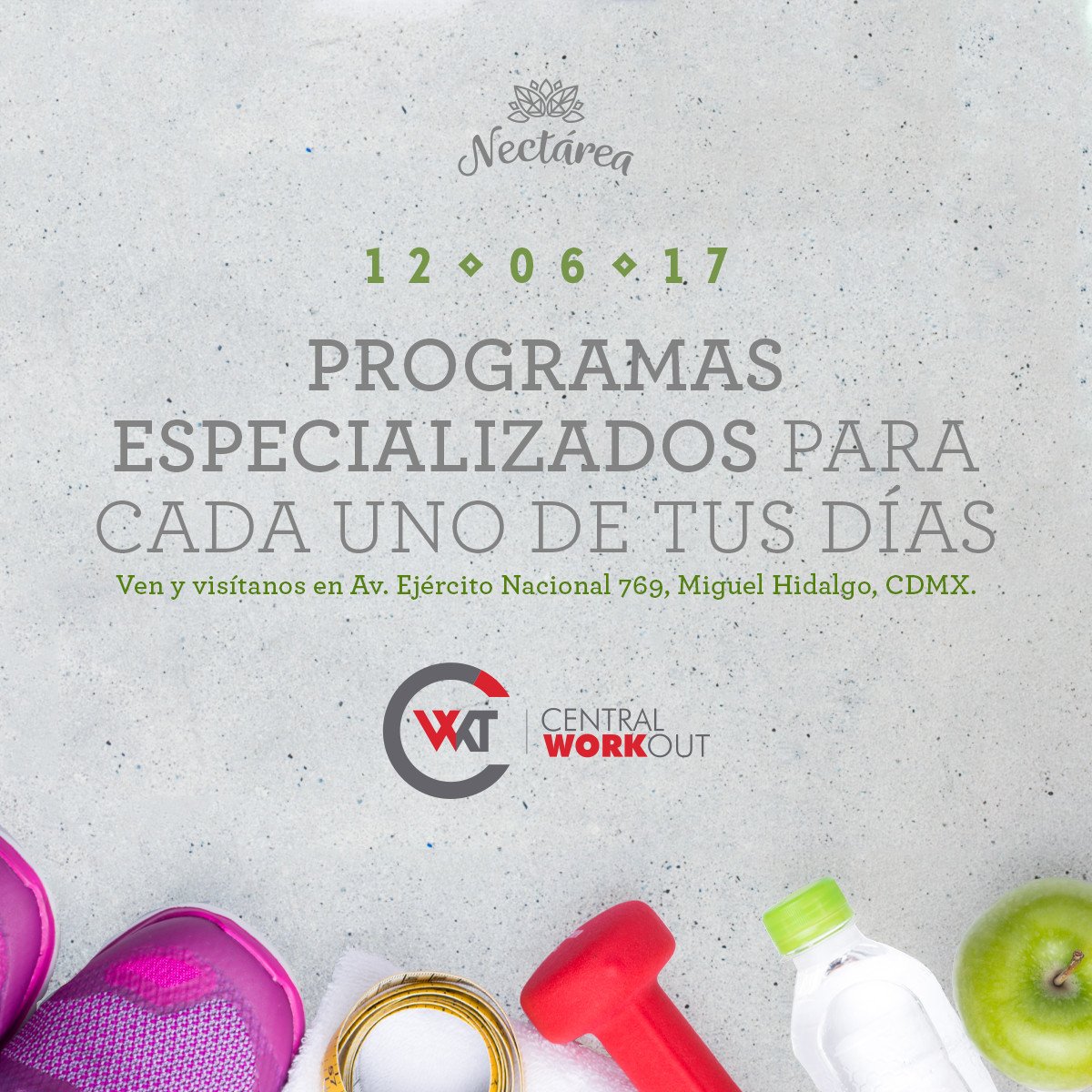 NectareaMX's tweet photo. Falta muy poco, te esperamos en Central WorkOut el 12/06/17 y disfruta una nueva experiencia  #Nectarea https://t.co/ZOOR9TJzvw